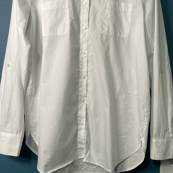Tommy Hilfiger NWOT White Casual Button Down Shirt Size Medium - Picture 5 of 9